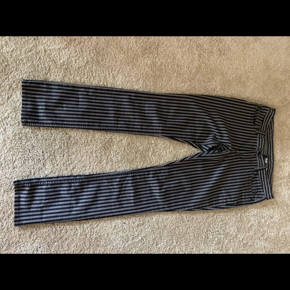 Gray and black striped jeans